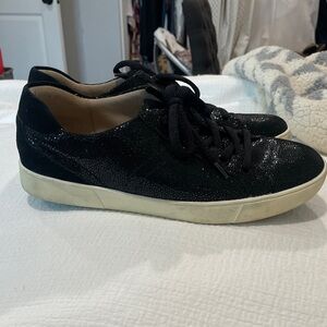 Naturalizer Women's Morrison Lace Up Sneakers Black Glitter Sneakers
